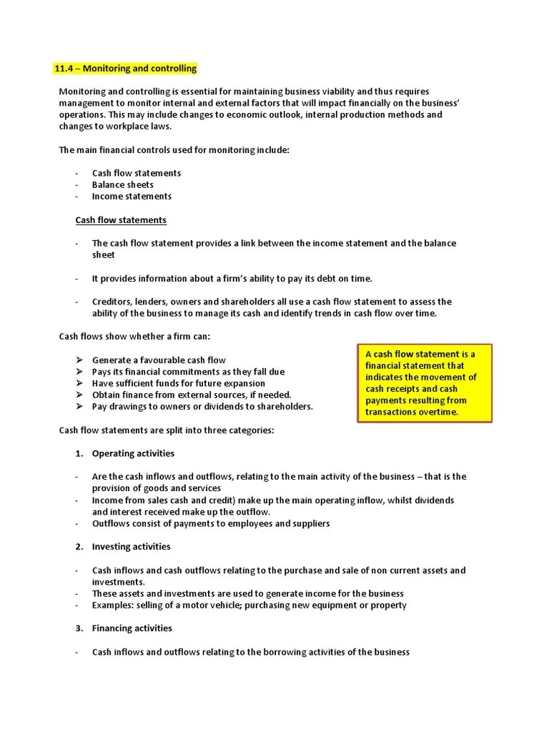 Cash Flow + Income Statement Notes | Download Free PDF | Cash Flow ...