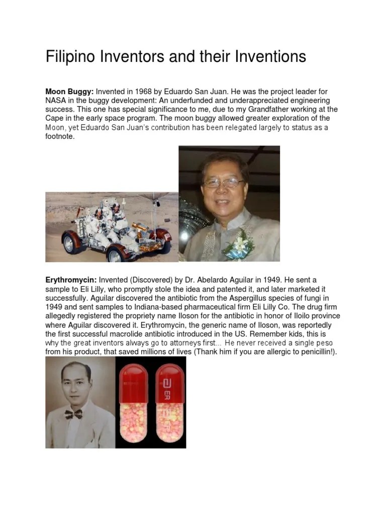 Filipino Inventors And Their Inventions | PDF