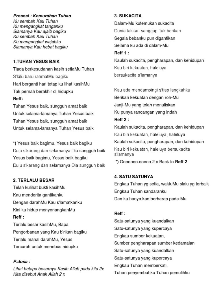 Daftar lirik lagu rohani kristen yang penuh semangat, bergelora, untuk orang yang sedih dan galau seperti allahku dahsyat, bersukacita, betapa hebat, . Kumpulan Lirik Lagu Rohani Kristen Pdf