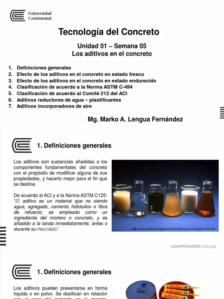 Semana02 - S3 - Los Aditivos En El Concreto | PDF | Hormigón | Cemento