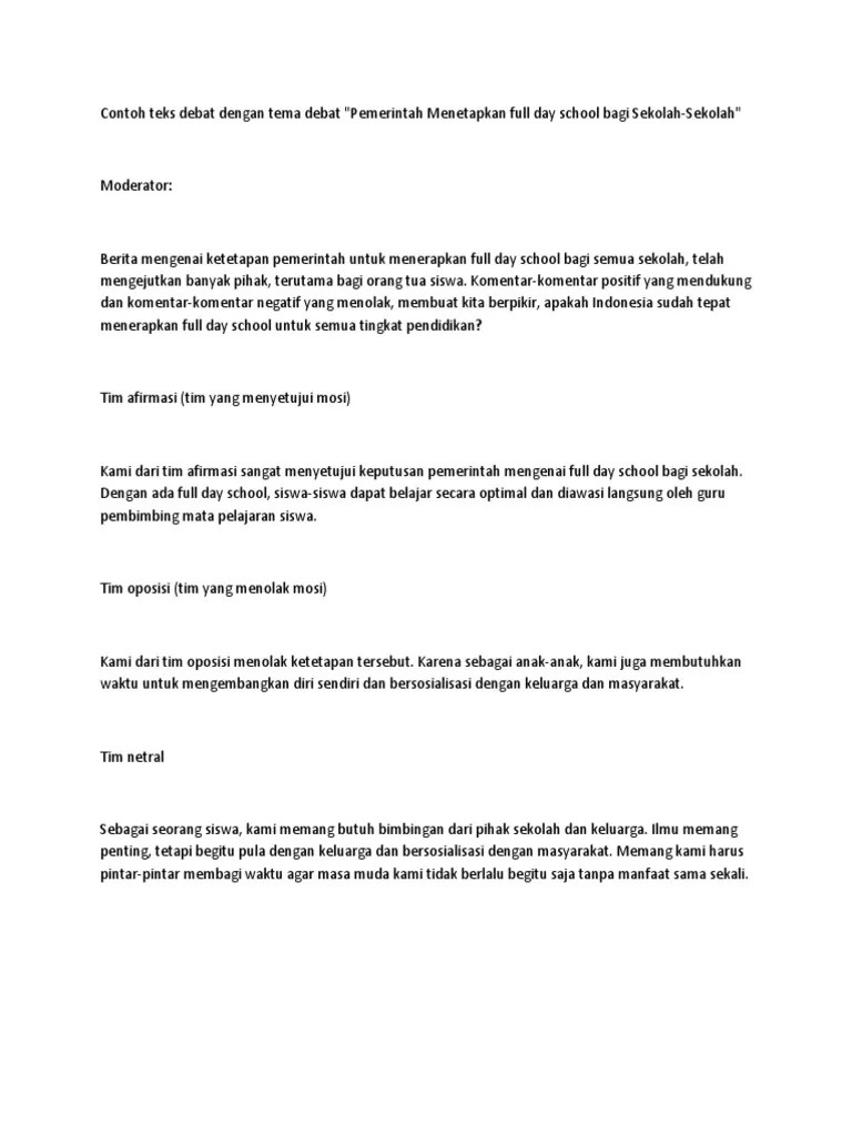 Contoh Debat Singkat Pramuka Bagian Pendidikan Karakter Generasi Muda.