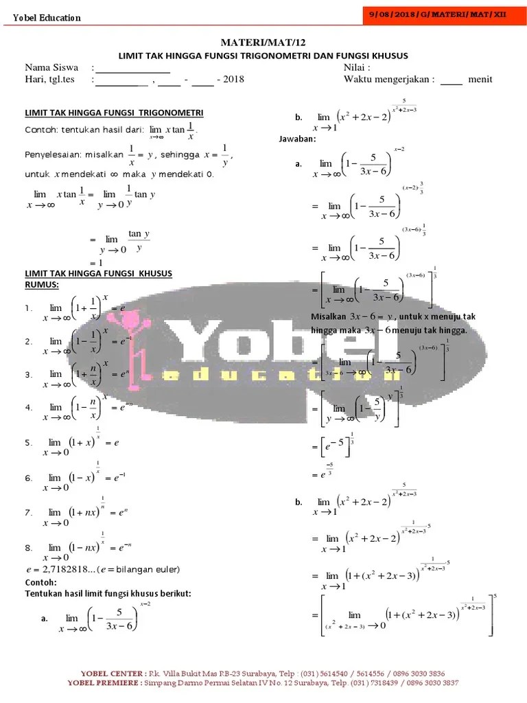 Check spelling or type a new query. Materi Limit Tak Hingga Fungsi Trigono Dan Fungsi Khusus Pdf