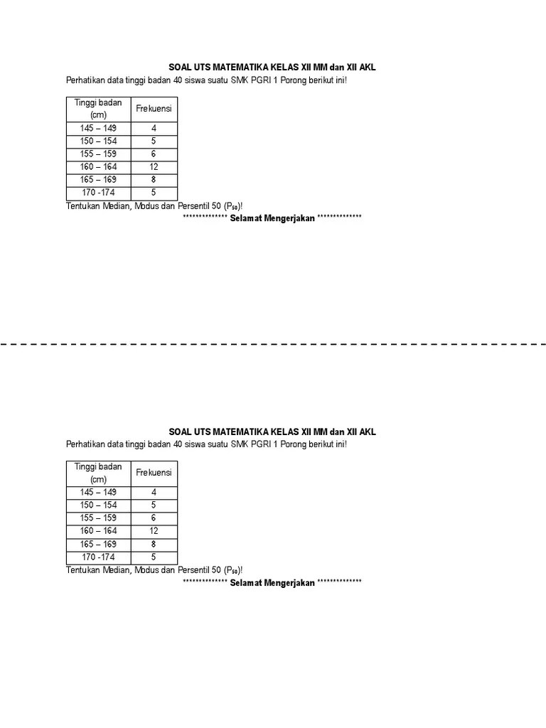 Contoh soal dan jawaban uas uts matematika kelas x 10 semester 1 uas dan uts merupakan kegiatan yang wajib dan rutin diselenggarakan disetiap sekolah dan semua prosesnya diselenggarakan untuk memantau kemajuan siswa dan jika dalam hal ini ada ketidak sesuaian maka akan dilakukan perbaikan perbaikan secara keseluruhan serta akan di tentukan juga untuk keberhasilan dalam kegiatan pembelajaran. Contoh Latihan Soal Soal Uts Matematika Smk Kelas 12