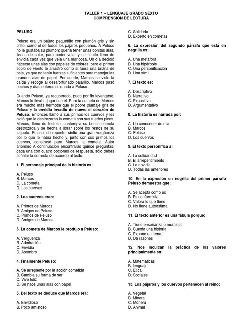 Talleres De Comprensión De Lectura | PDF | Andes | Educación Avanzada