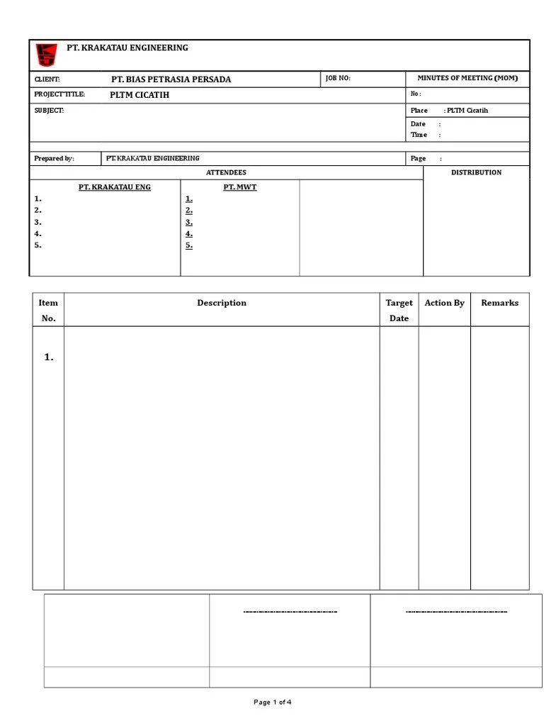 Minute Of Meeting | PDF