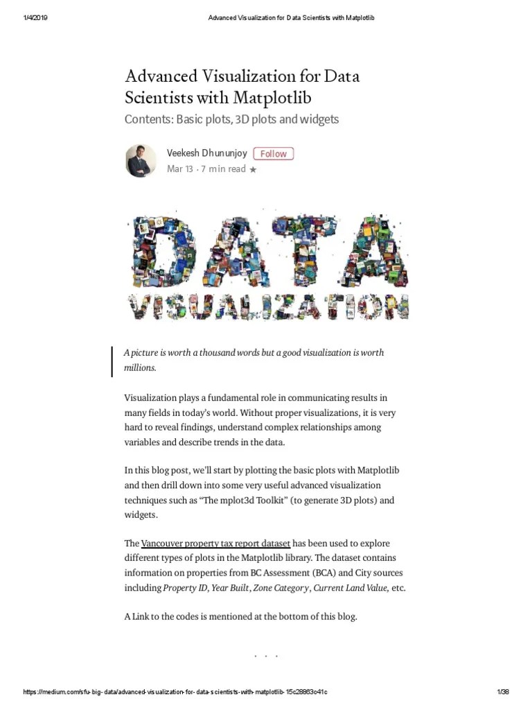 Advanced Visualization For Data Scientists With Matplotlib | PDF | Pie ...