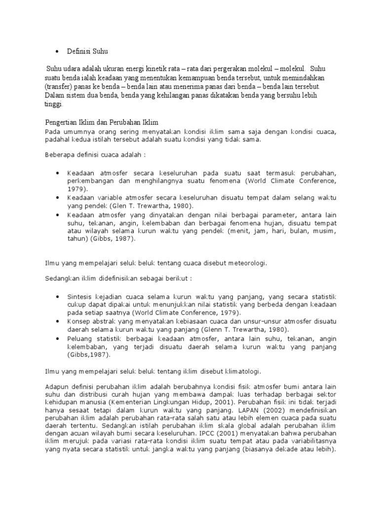 Dan umumnya kering dan sebagian berawan sepanjang . Definisi Suhu