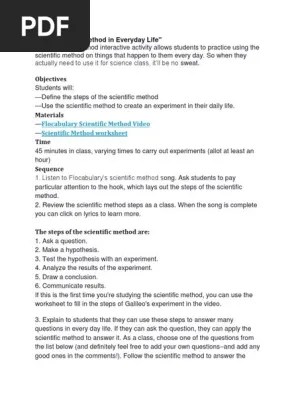 This is customizable to suit a wide range of educational levels. The Scientific Method In Everyday Life Pdf Scientific Method Experiment