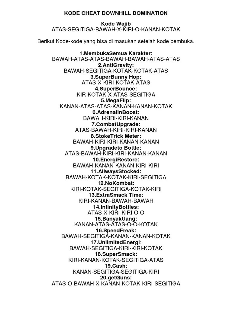 Kode Cheat Ps2 | PDF