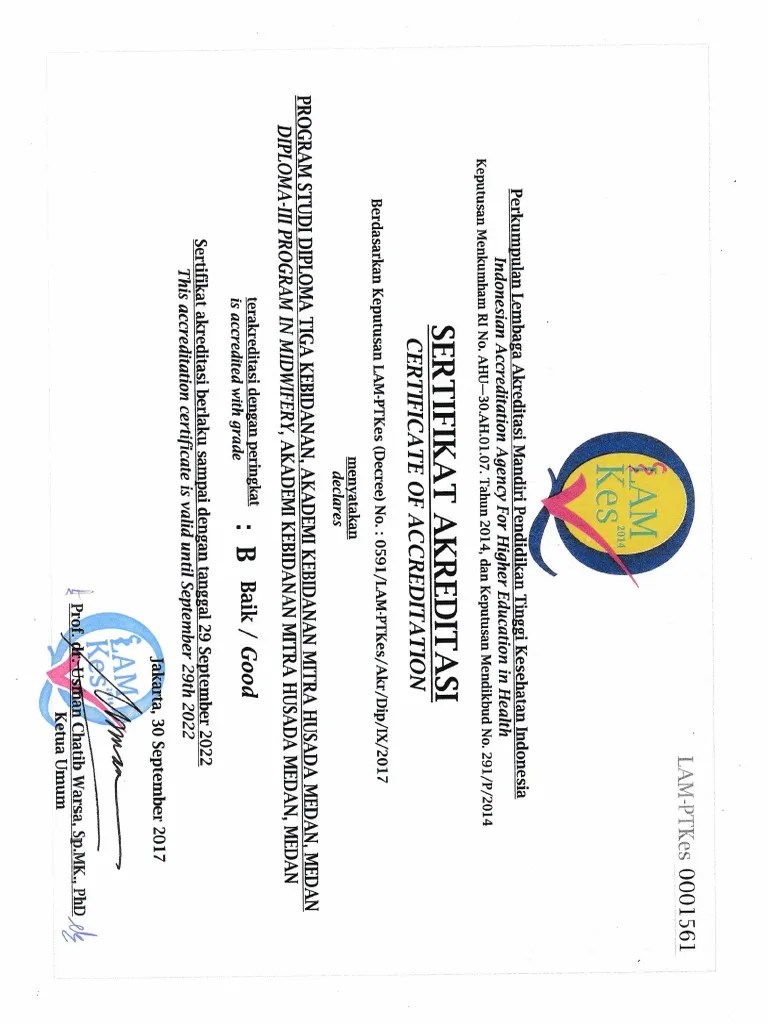Perkumpulan lembaga akreditasi mandiri pendidikan tinggi kesehatan indonesia. Sertifikat Akreditasi Lam Ptkes Pdf
