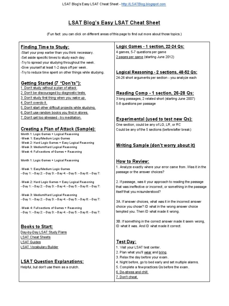 You ask yourself, how'd they do it? Lsat Blog Easy Lsat Cheat Sheet Pdf Law School Admission Test Tests