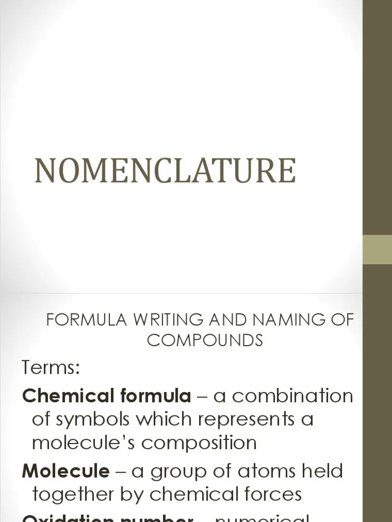 Nomenclature | PDF | Hydroxide | Acid