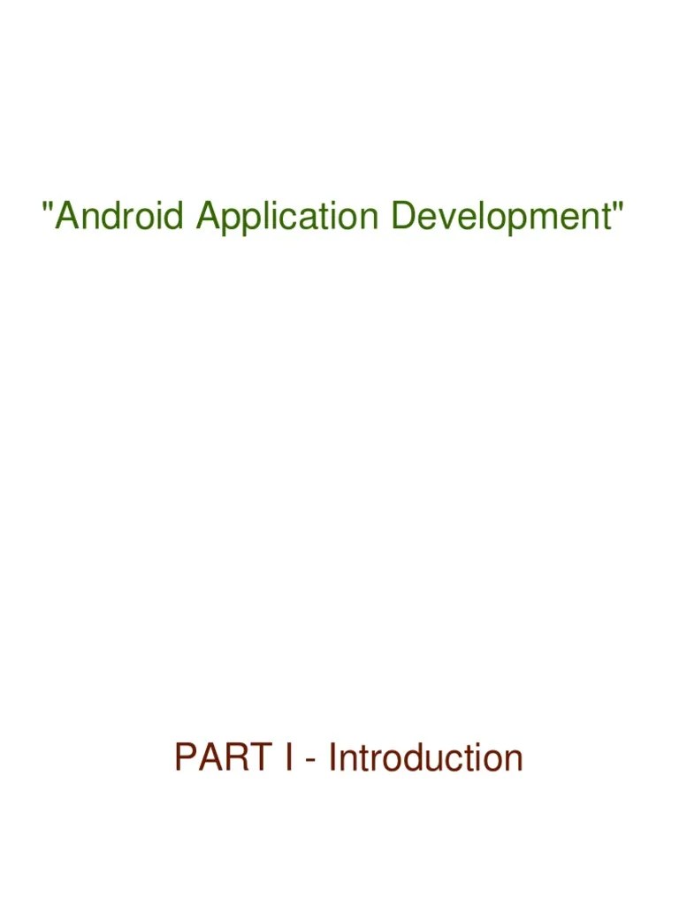 Android Application Development | PDF | Android (Operating System ...