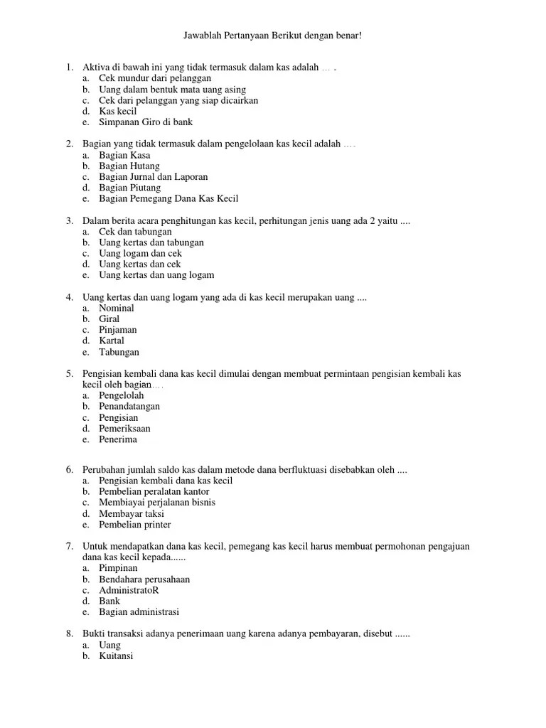 Soal Kas Kecil | PDF