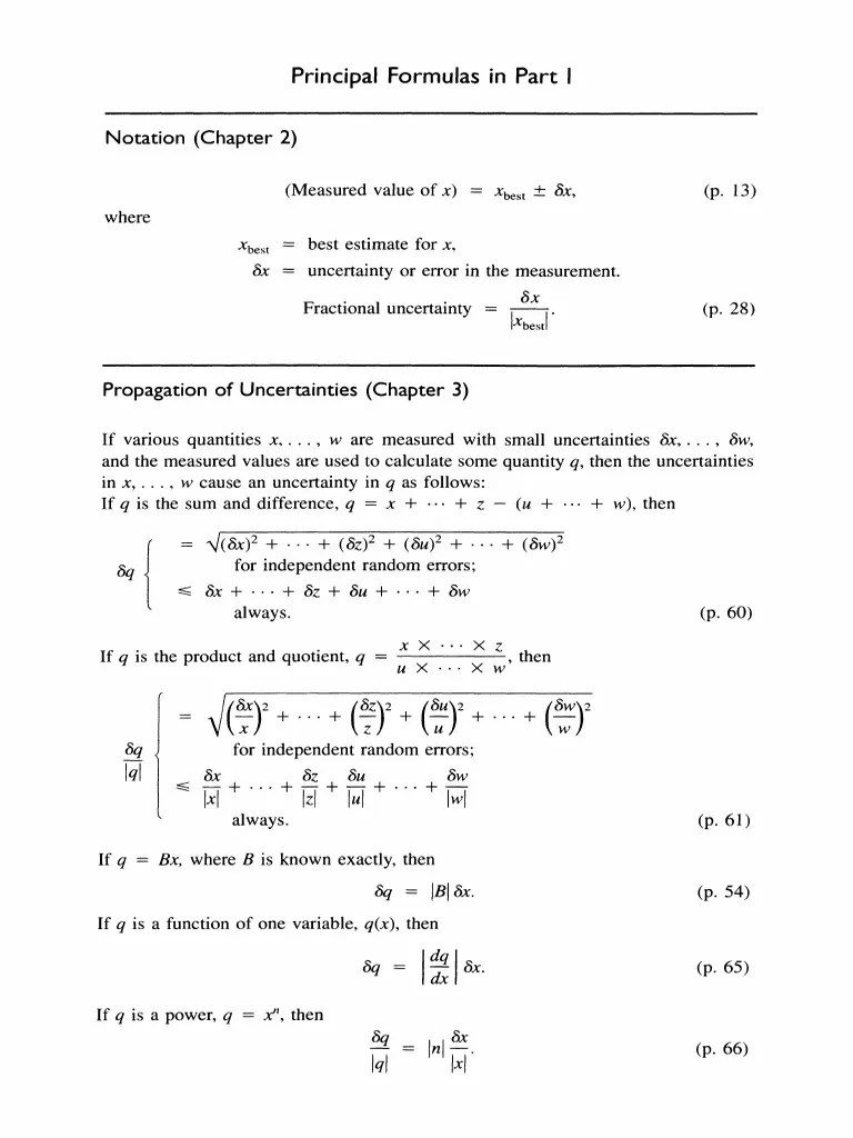 An Introduction To Error Analysis The Study Of Uncertainties In Physical Measurements PDF | PDF