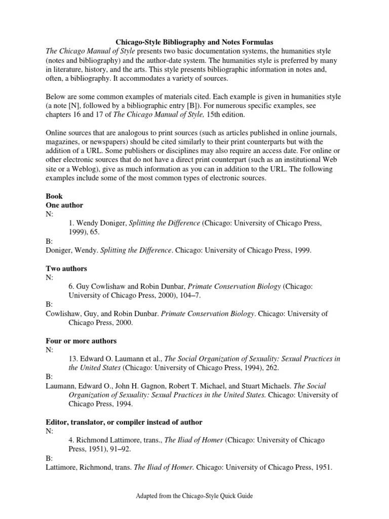 The Chicago Manual Of Style Presents Two Basic Documentation Systems, The Humanities Style | PDF ...