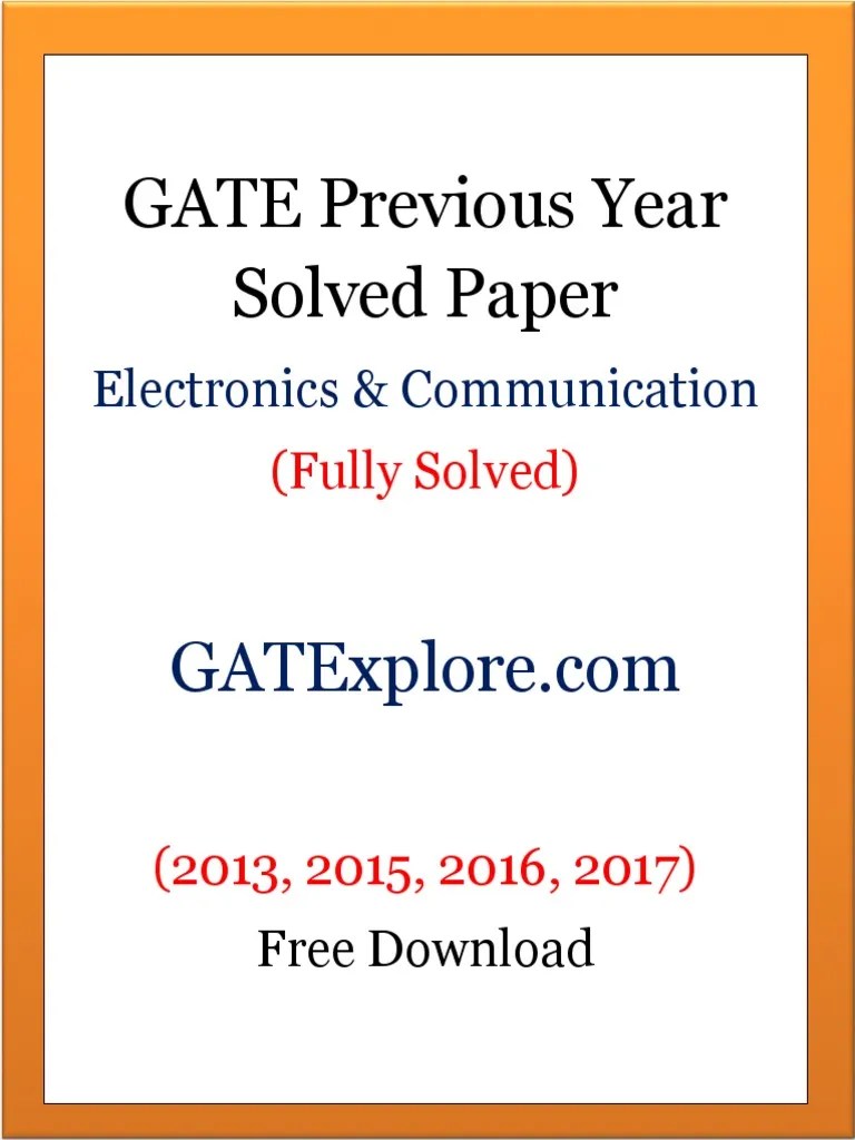 GATE Previous Year Solved Papers ECE PDF | PDF | Electrical Engineering ...