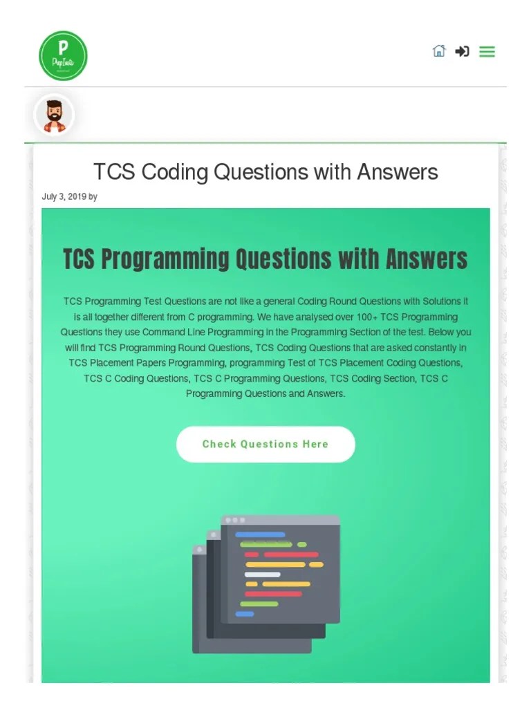 Prepinsta Com Tcs Coding Questions | PDF | C (Programming Language ...