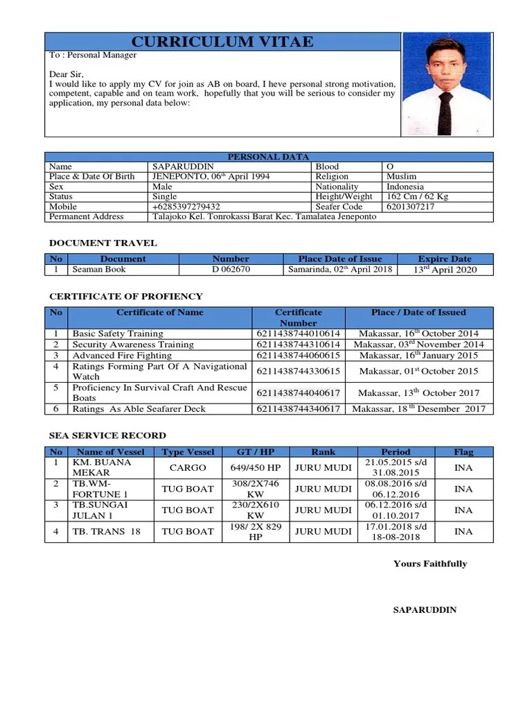 In the past i have used. Curriculum Vitae Saparuddin 2018 1 Pdf Watercraft Ships