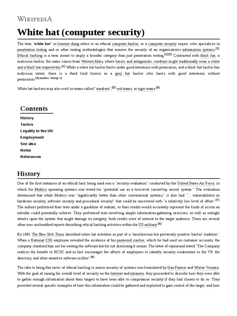 White Hat (Computer Security) | Download Free PDF | White Hat (Computer ...