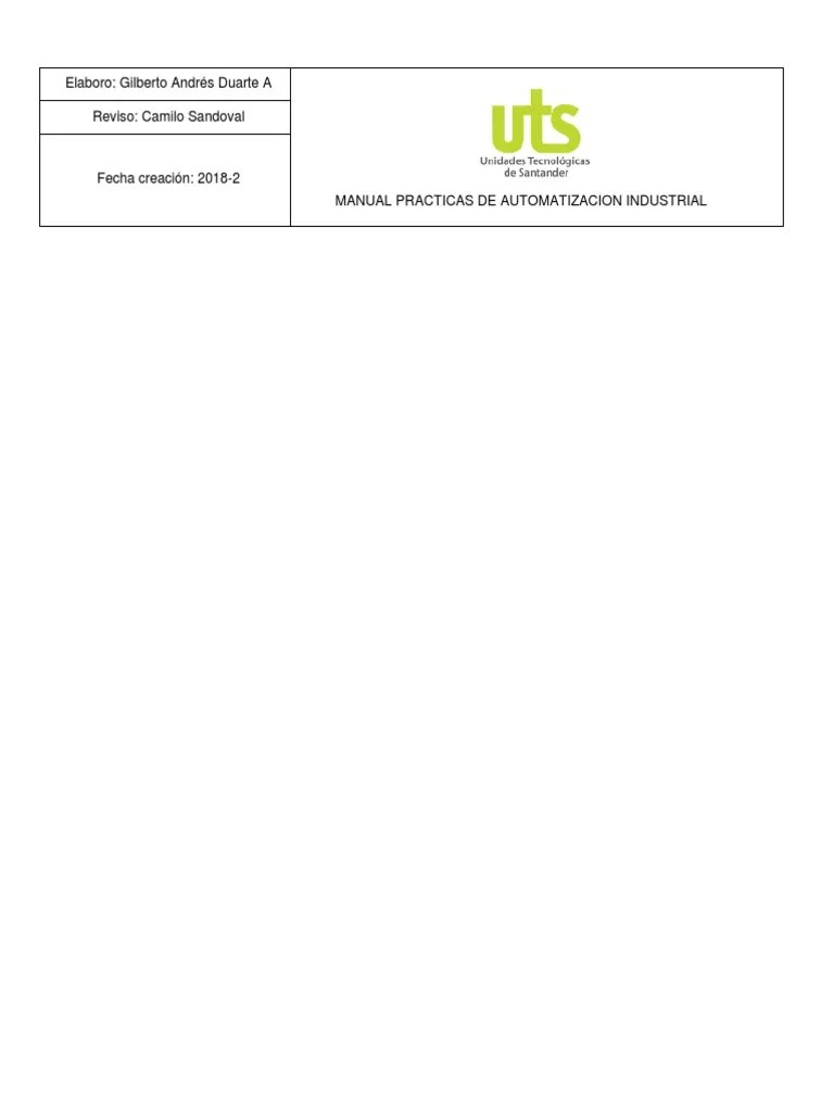 Automatizacion Industrial Practica 1 | PDF | Controlador Lógico Programable | Automatización