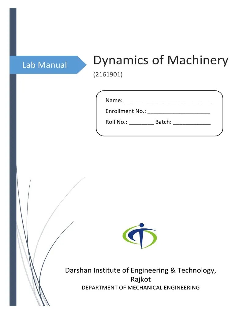 Kinematics And Dynamics Of Machinery Lab Manual | PDF | Oscillation ...