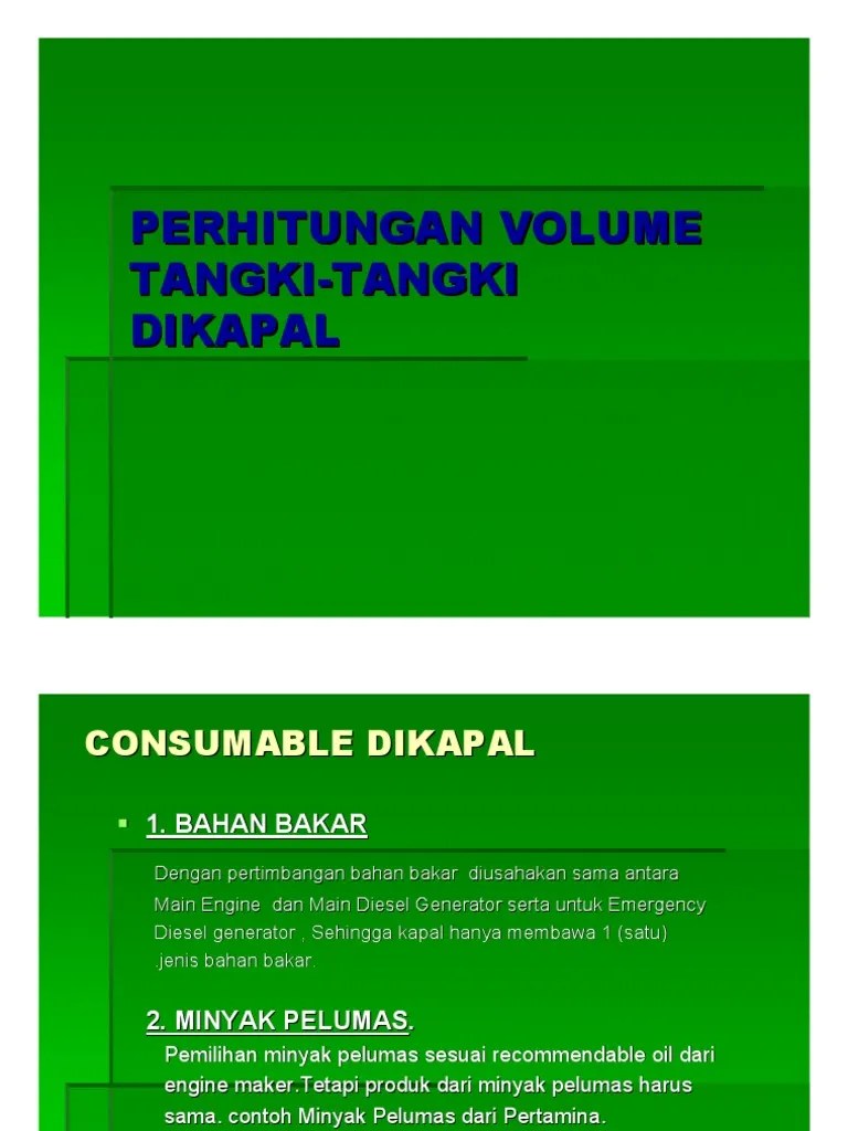 Perhitungan Volume Tangki-Tangki Kapal