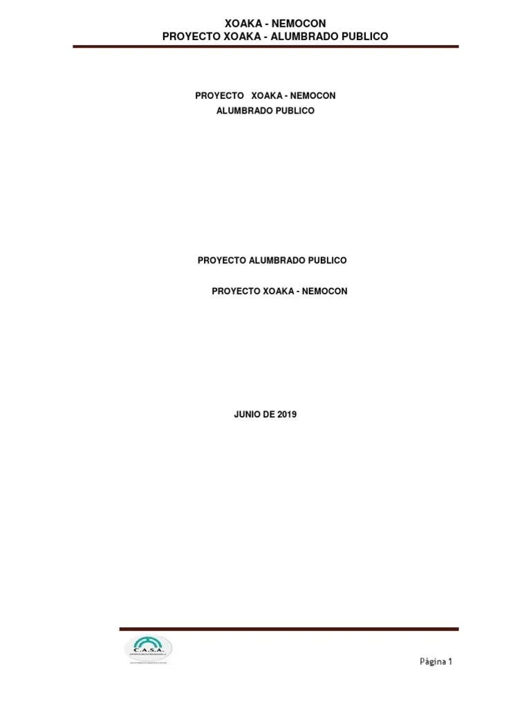 Proyecto Alumbrado Publico Nemocon | PDF | Luz De La Calle | Diodo ...