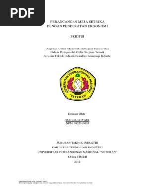 Perancangan Meja Setrika Dengan Pendekatan Ergonomi 