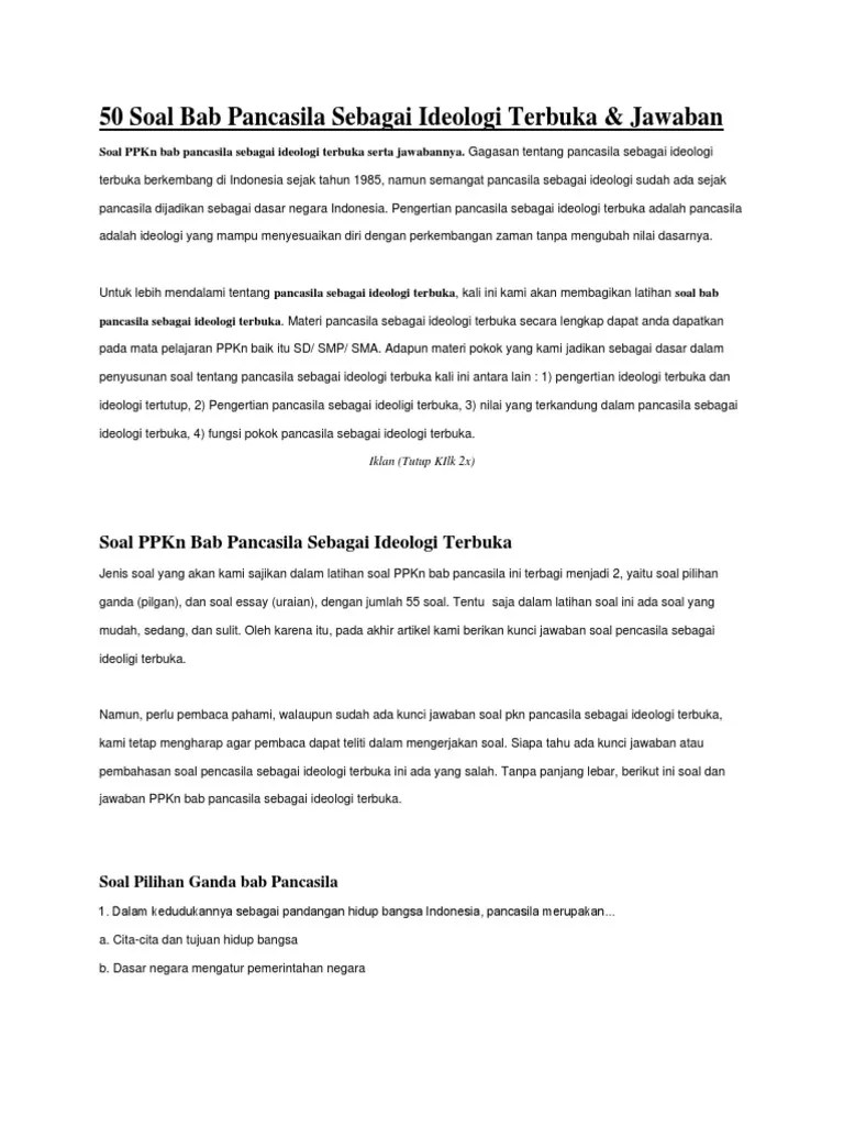 Teori yang digunakan dalam penelitian, yaitu teori tentang transformasi yang dikemukakan oleh riffaterre. 50 Soal Pancasila Pilihan Ganda Pdf