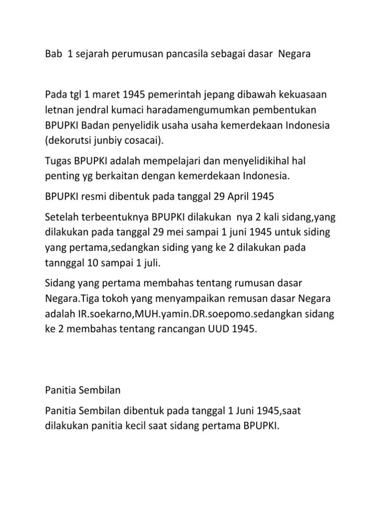 Panitia Sembilan Dibentuk Oleh Bpupki Pada Tanggal