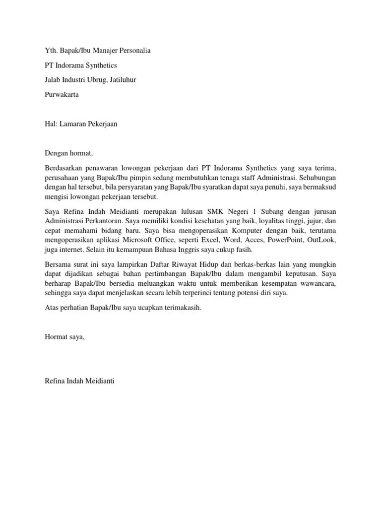 Nggak ada salahnya lho, kita tahu tentang cara membuat surat lamaran kerja sejak sekarang. Surat Lamaran Pekerjaan