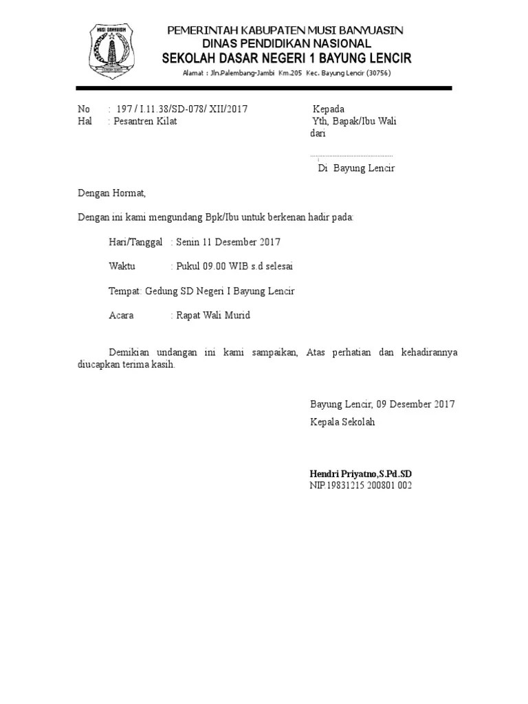Jelaskan yang dimaksud dengan surat kilat khusus ? Surat Undangan Pesantren Kilat Pdf