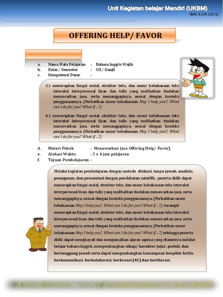 Bahan ajar offering help (rpp 1). Ukbm Xii 3 1 4 1 5 1 Pdf