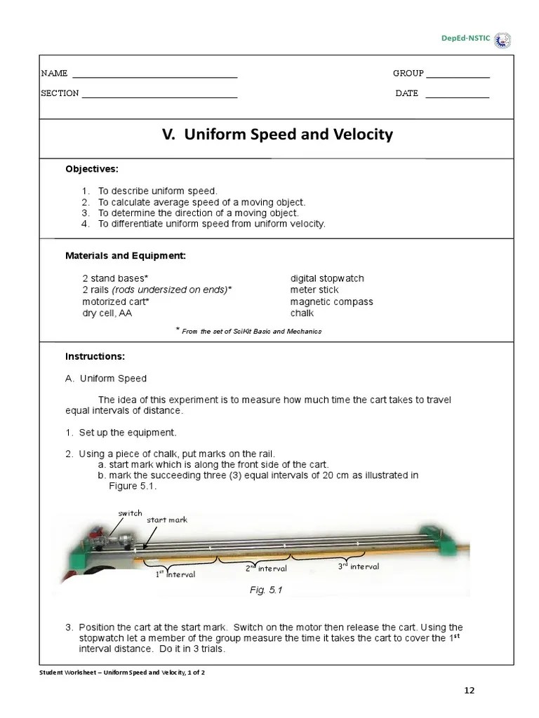 Uniform Speed And Velocity | PDF | Speed | Velocity