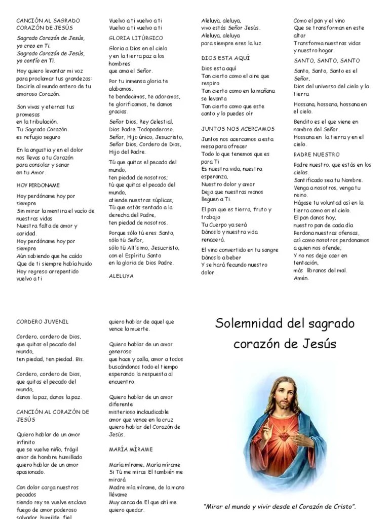 Cancion Al Sagrado Corazon De Jesus | PDF | Pecado | Amor