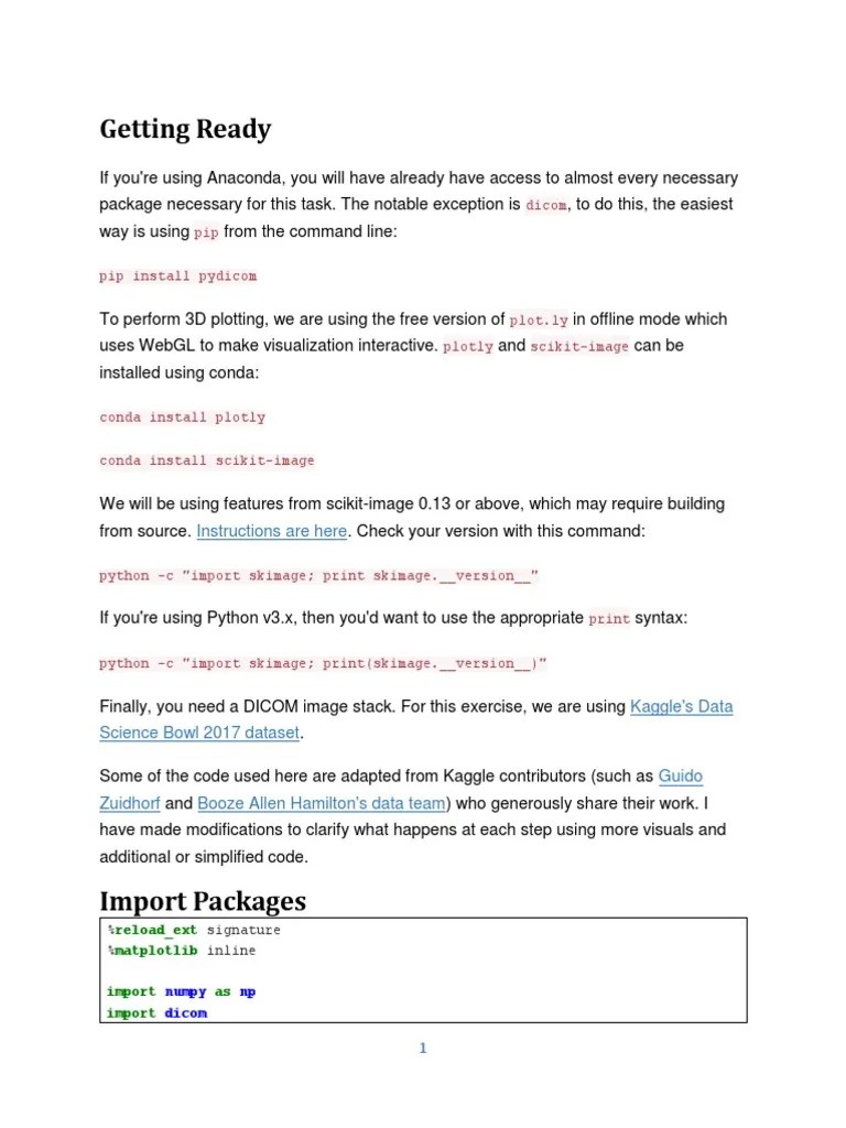 DICOM Processing And Segmentation In Python | PDF | Ct Scan | Voxel