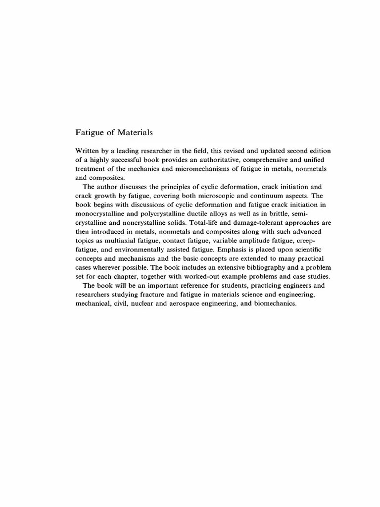 Fatigue Of Materials PDF | PDF | Fracture | Fracture Mechanics