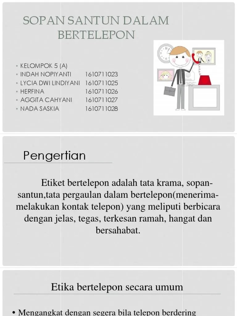 Sopan Santun Dalam Bertelepon Fixx | PDF
