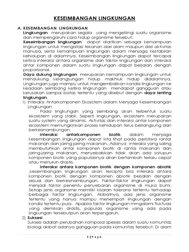 Keseimbangan Lingkungan Materi IPA SMK kelas XII Ekosistem Aliran Energi dan Siklus Materi dalam Ekosistem.