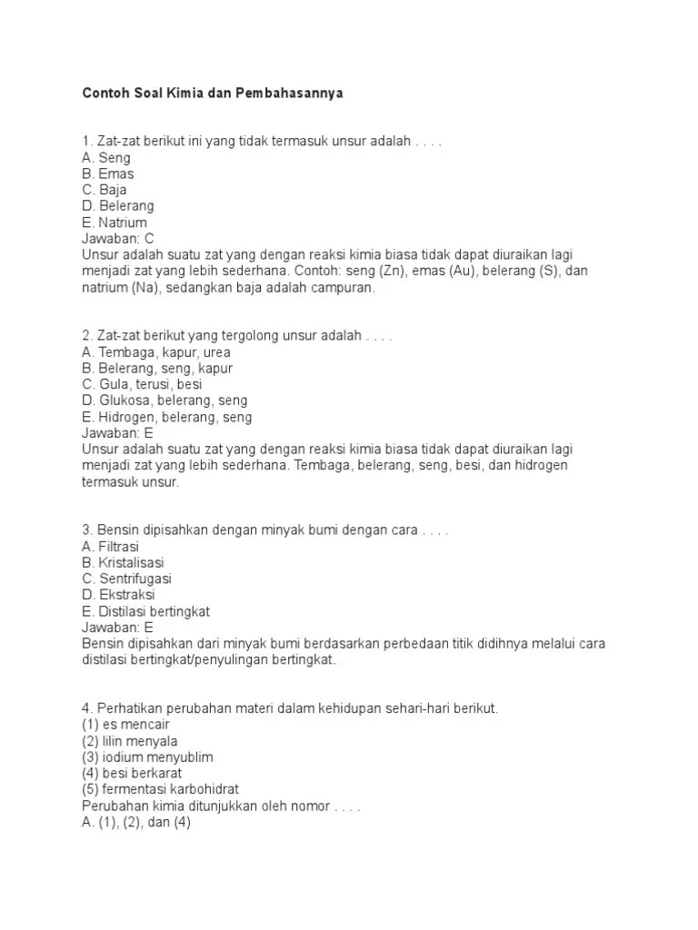 Contoh Soal Hots Kimia Kurikulum 2013 Kompetensi Dasar.