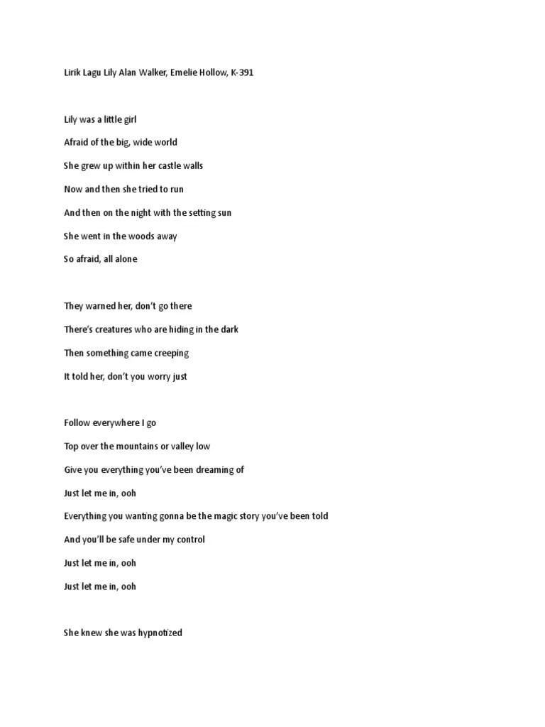 We see them flying free Lirik Lagu Lily Bahasa Indonesia Belajar