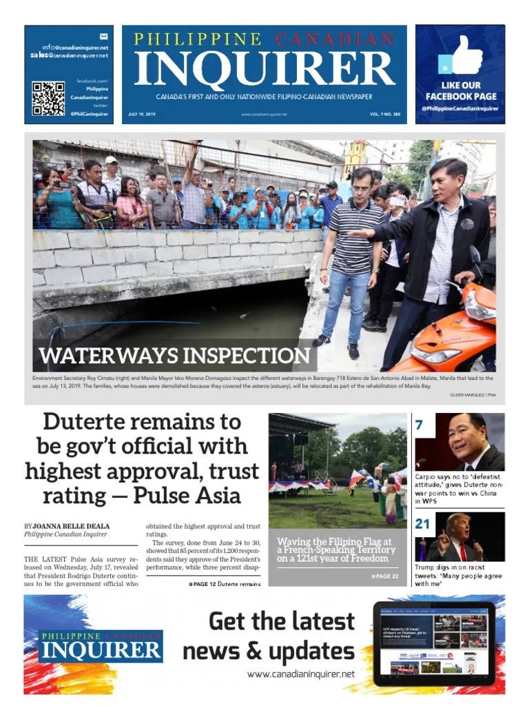 Philippine Canadian Inquirer #380 | PDF | Rodrigo Duterte | Government