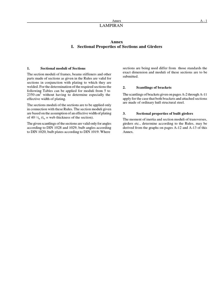 Sectional Properties Of Sections And Girders | PDF | Mechanical ...