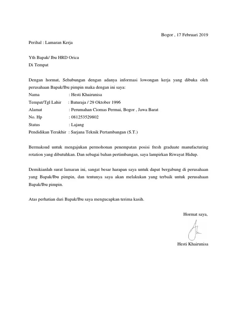 Agar tak salah dalam menulis surat lamaran, . Surat Lamaran Kerja Cctv Pdf