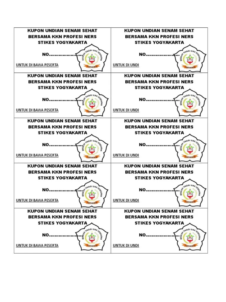 Kupon Undian Senam Masal | PDF