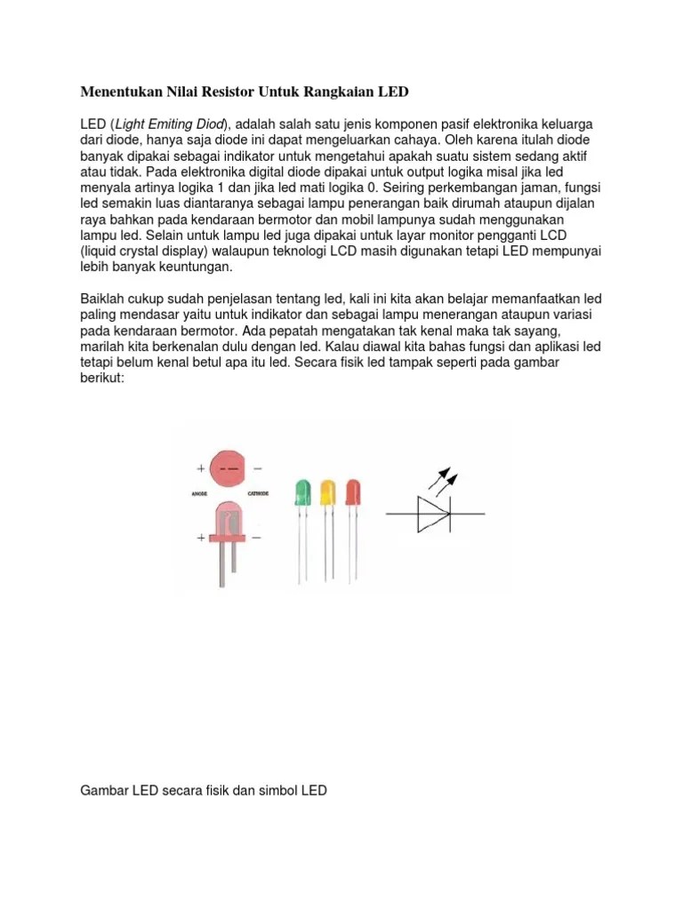 Resistor Untuk Led | PDF
