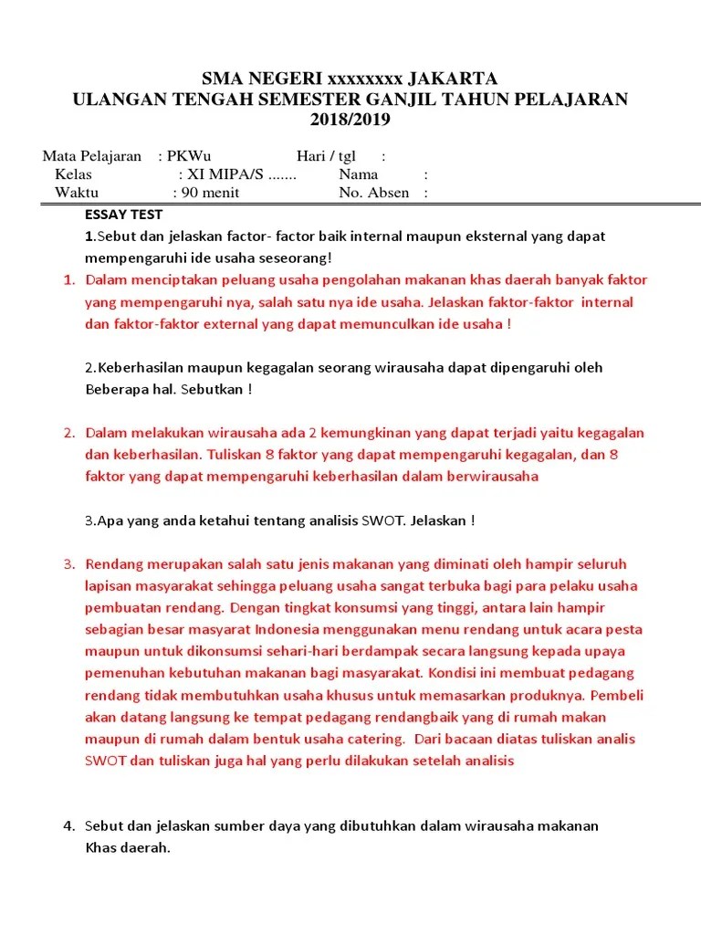 UtS 2018 XI Ganjil (2) Pengolahan | PDF