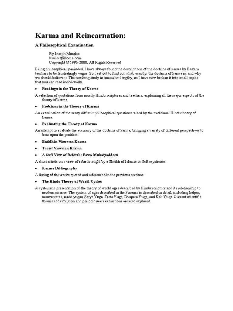 Karma And Reincarnation | PDF | Reincarnation | Karma