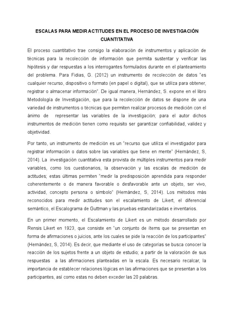 Escalas Para Medir Actitudes En El Proceso De Investigación ...